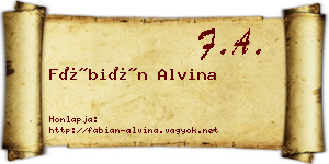 Fábián Alvina névjegykártya
